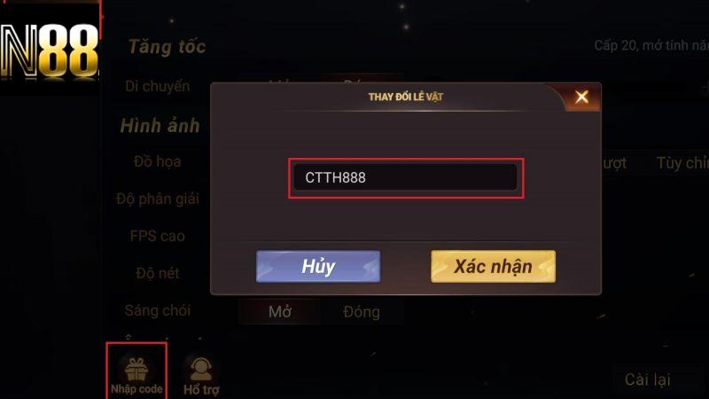 Bảng tổng hợp các loại giftcode N88 phổ biến